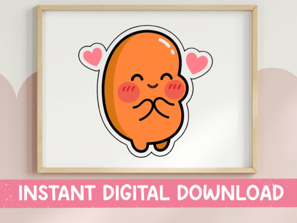 Blushing Kawaii Bean Sticker for T-Shirt Designs