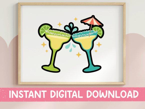 Cheers Margarita Glasses Sticker: A Perfect T-Shirt Design Graphic