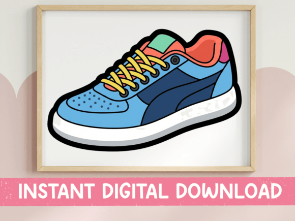 Colorful Sneaker Graphics for T-Shirt Designs