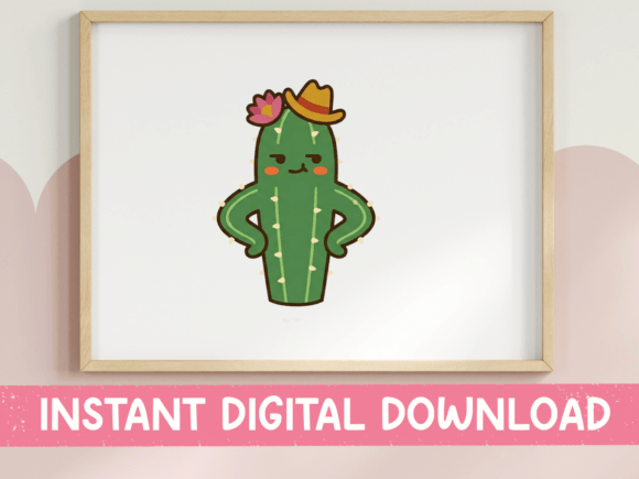 Cute Cactus with Cowboy Hat: A Perfect T-Shirt Design Graphic