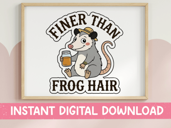 Finer Than Frog Hair Opossum Sticker Graphics & T-Shirt Designs
