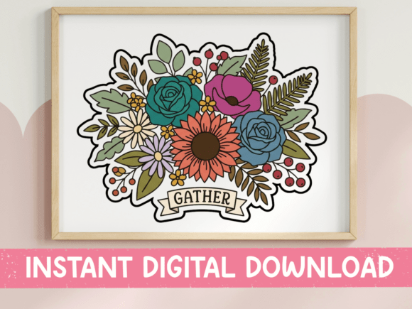 Gather Floral Bouquet: A Versatile Graphic for T-Shirt Designs