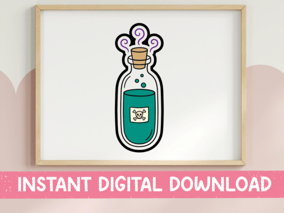Halloween Poison Potion Bottle Sticker Graphics for T-Shirt Designs