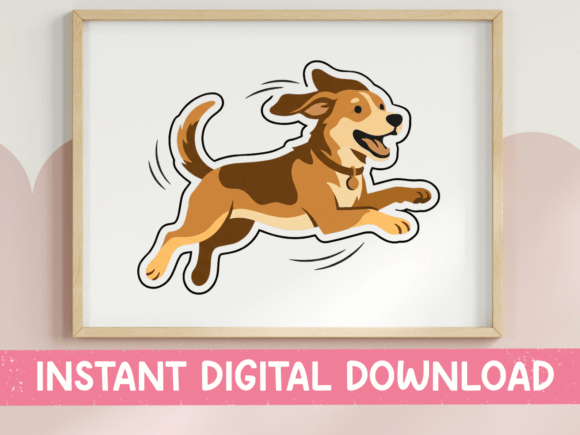 Happy Jumping Dog Graphics for T-Shirt Designs