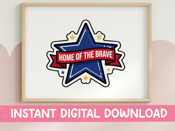 Home of the Brave Sticker: A Bold T-Shirt Graphics Asset