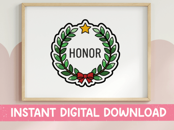 Honor Wreath Laurel Award Sticker for Graphics and T-Shirts
