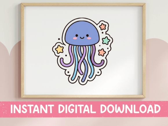 Kawaii Jellyfish Graphics for T-Shirt Designs