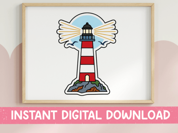 Lighthouse Sticker Graphics for T-Shirt Designs