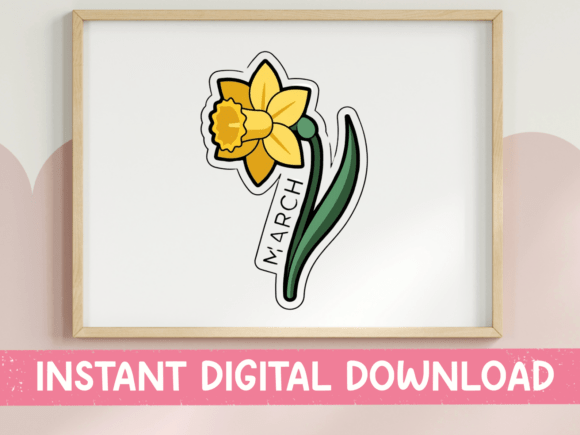 March Birth Month Daffodil Sticker Review
