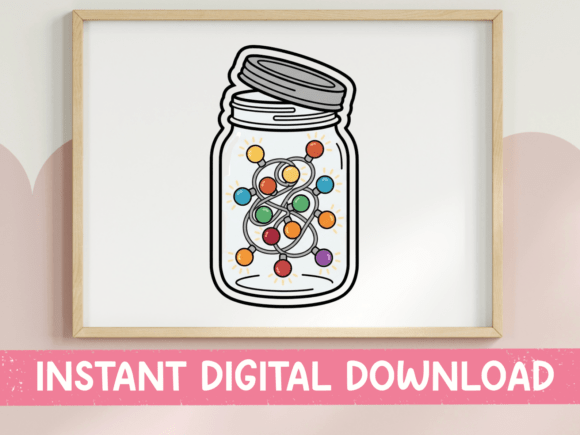 Mason Jar Christmas Lights Sticker Graphics & T-Shirt Designs