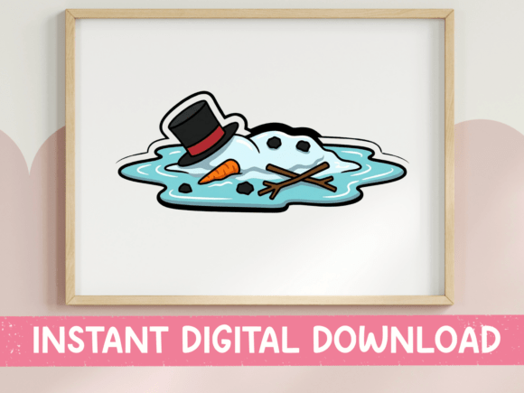 Melted Snowman Puddle: A Charming Embroidery Design