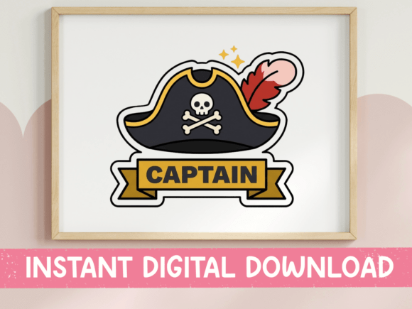 Pirate Captain Hat Sticker Design: A Must for Nautical T-Shirt Graphics
