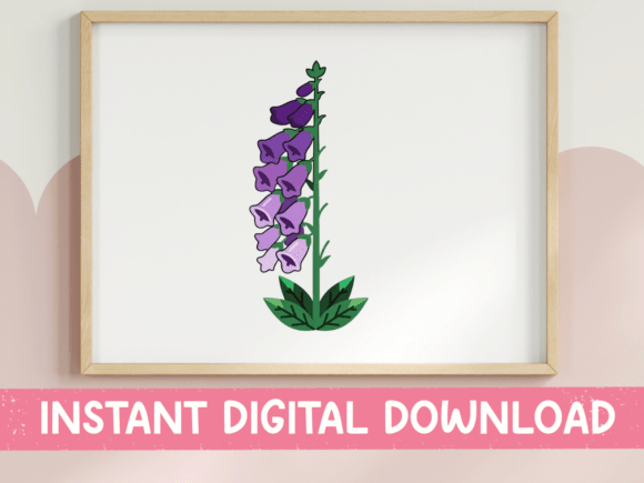 Purple Foxglove Botanical Sticker: An Embroidery Review