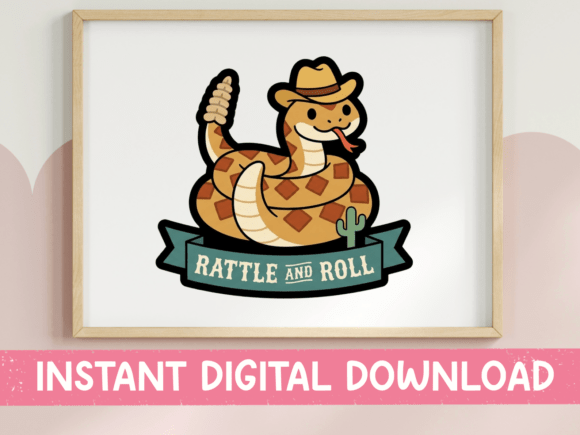 Rattle and Roll Cowboy Snake Sticker for T-Shirt Designs