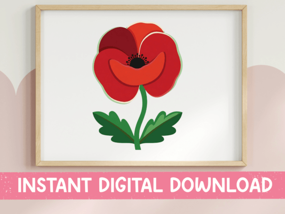 Red Poppy Flower Sticker Design: Graphics & T-Shirt Designs