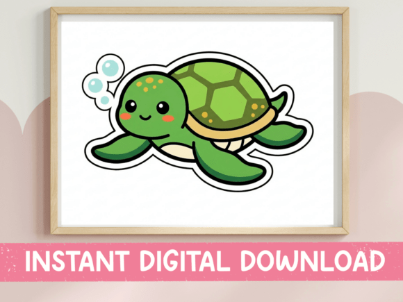 Review: Kawaii Baby Sea Turtle Sticker for Graphics and T-Shirts