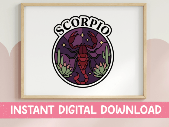 Scorpio Zodiac Dark Floral Sticker: A Moody Badge for T-Shirt Designs