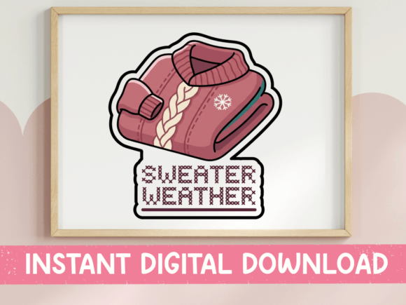 Sweater Weather Cozy Sticker: A Perfect Graphic for T-Shirt Designs