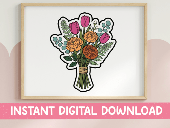 Wildflower Bouquet Sticker for T-Shirt Designs and Graphics